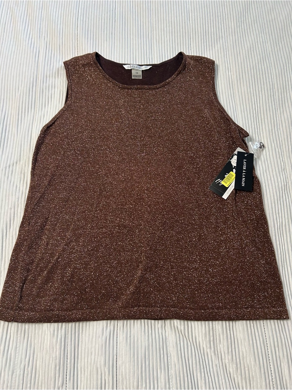 Peter Nygard Metallic Copper Brown Sleeveless Tank